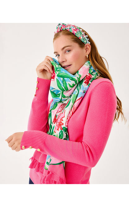 RESORT SCARF, MULTI GLOWING GARDENS ENGINEERED SCARF