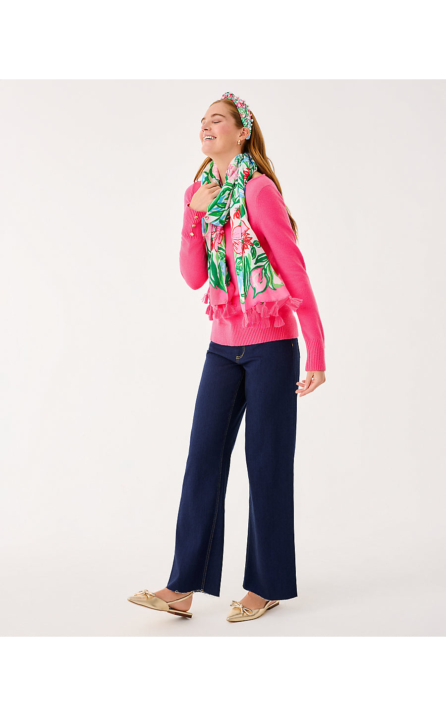 RESORT SCARF, MULTI GLOWING GARDENS ENGINEERED SCARF