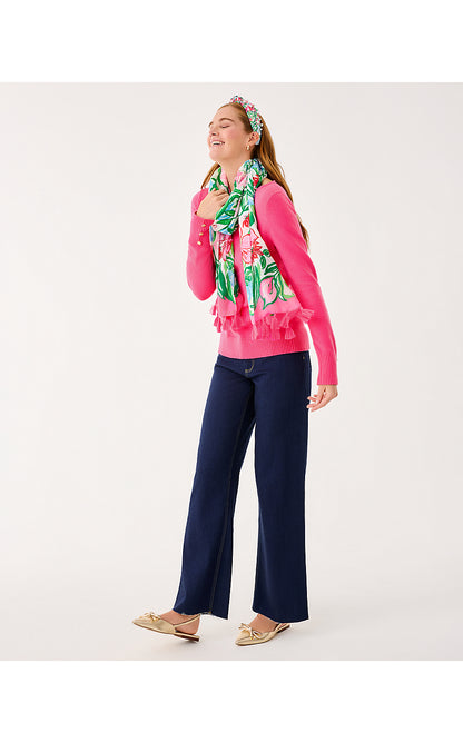 RESORT SCARF, MULTI GLOWING GARDENS ENGINEERED SCARF