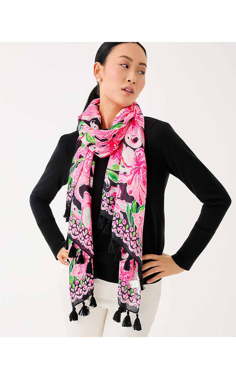 RESORT SCARF, ONYX PARTY ALL THE TIME ENGINEERED SCARF