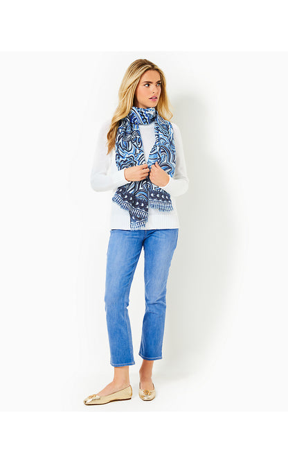 RESORT SCARF, RESORT WHITE GIVE IT A WHIRL ENGINEERED SCARF