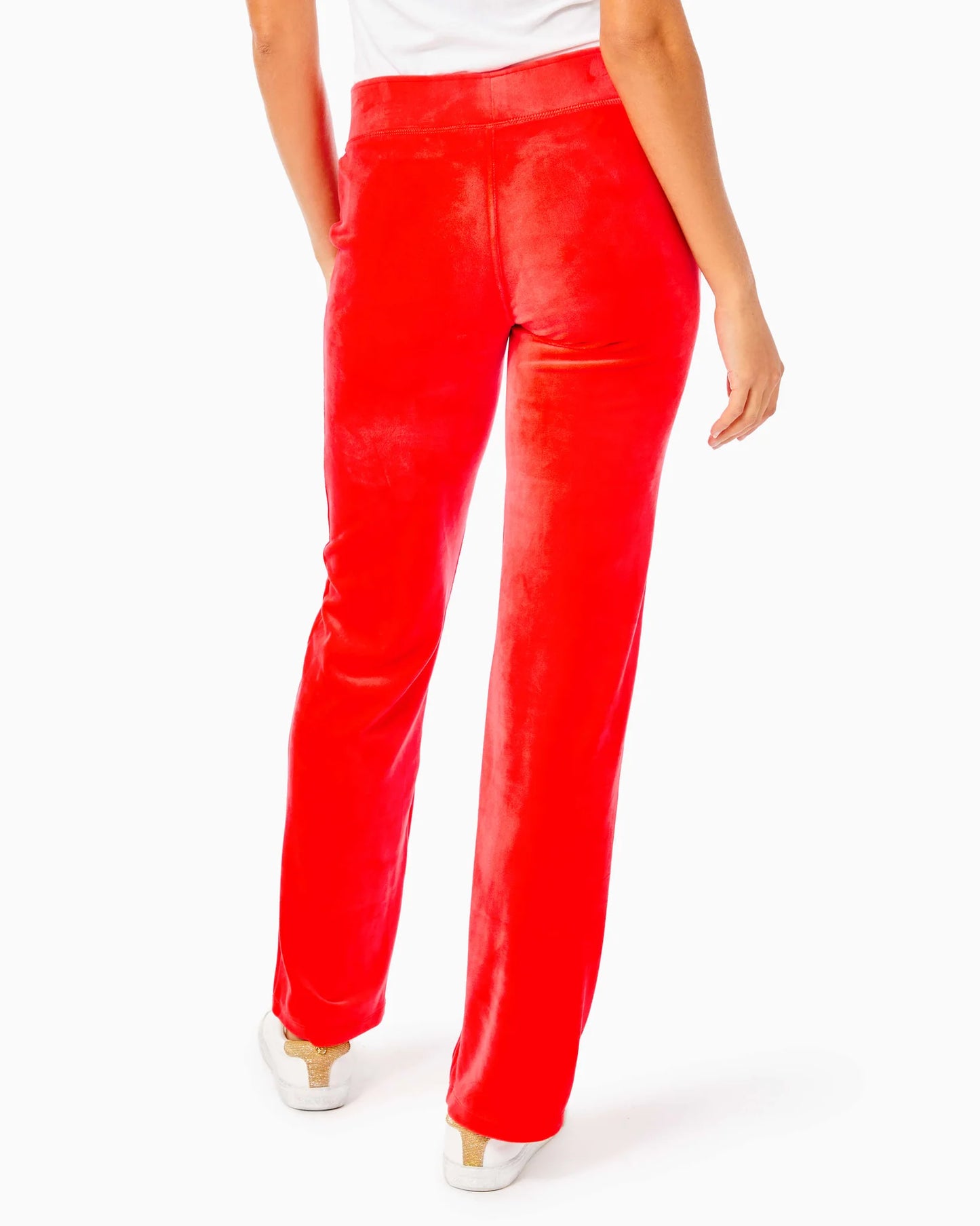 DORSEY VELOUR PANT, RUBY RED