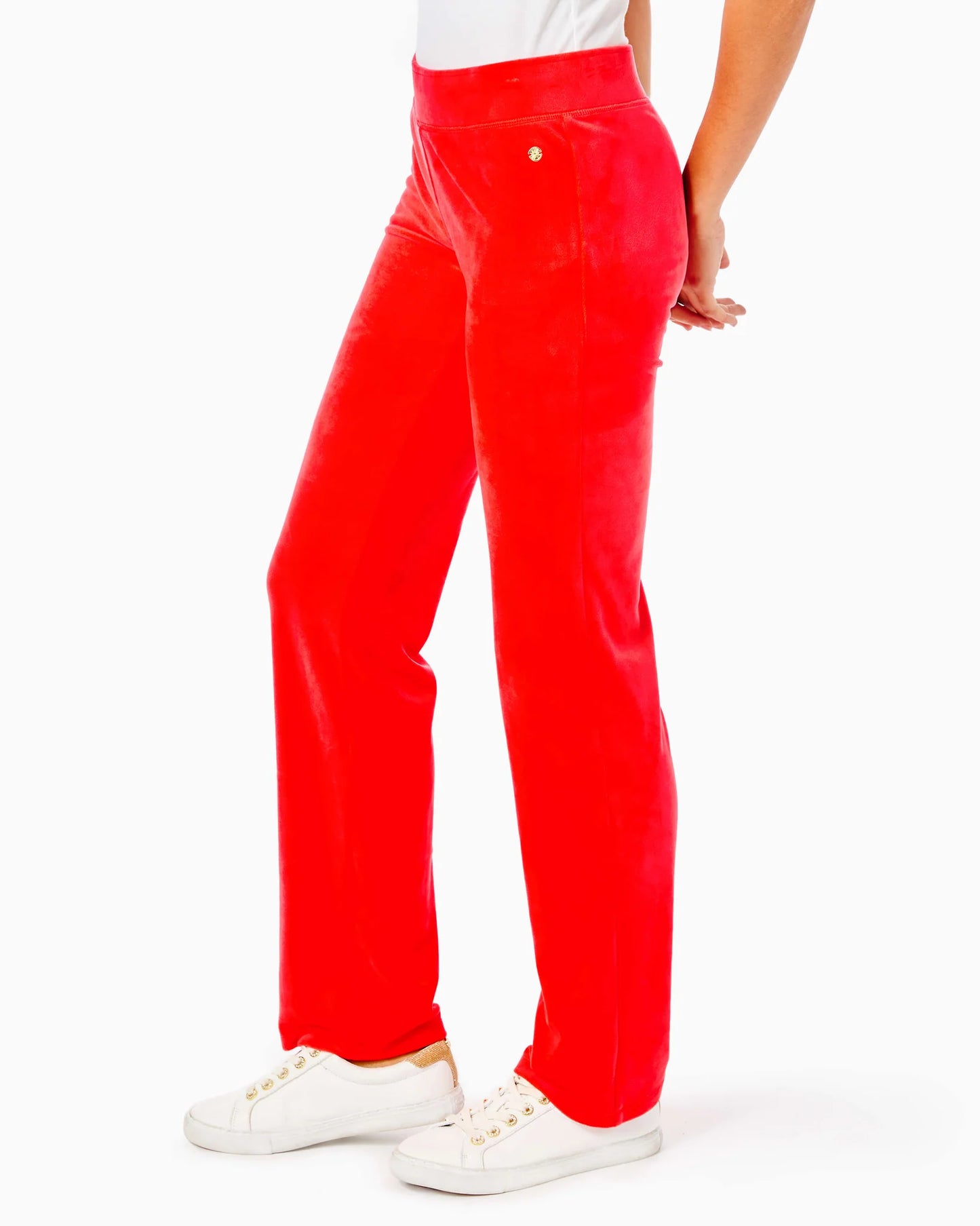 DORSEY VELOUR PANT, RUBY RED