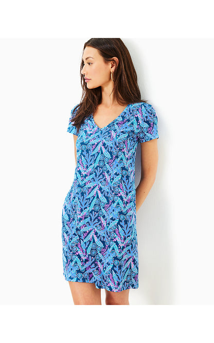 ETTA SHORT SLEEVE DRESS, BARTON BLUE STAR GAZING
