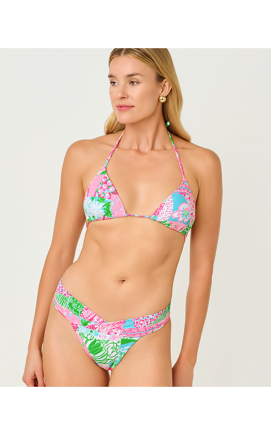TREY BIKINI BOTTOM, MULTI CRAZY QUILT