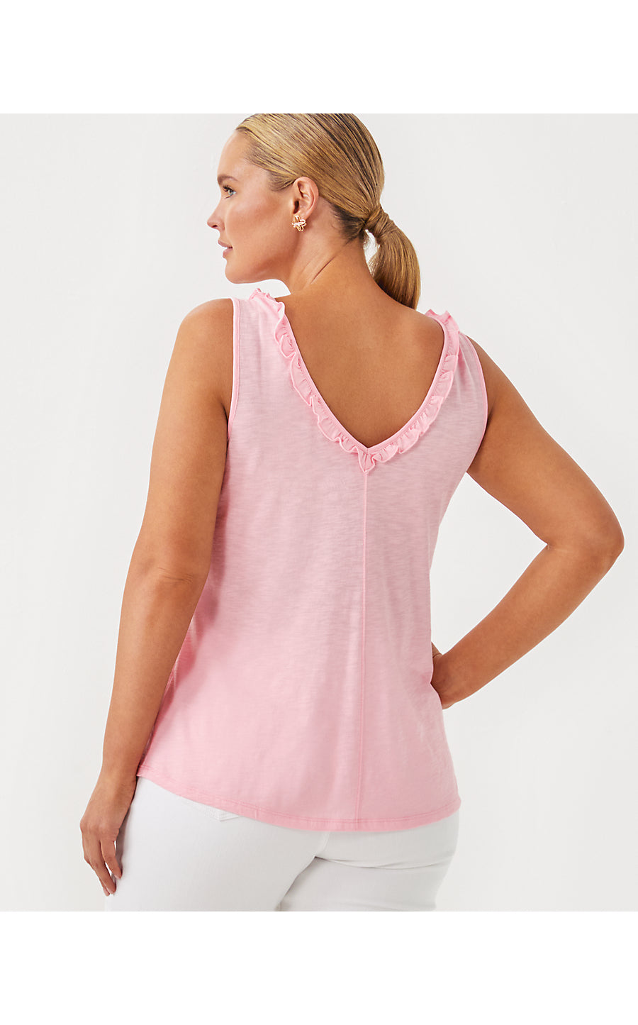GIGI RUFFLE TOP, PINK MUSE