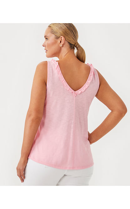 GIGI RUFFLE TOP, PINK MUSE