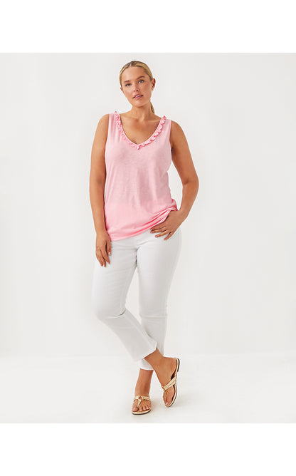 GIGI RUFFLE TOP, PINK MUSE