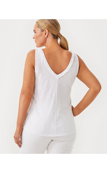 GIGI RUFFLE TOP, RESORT WHITE