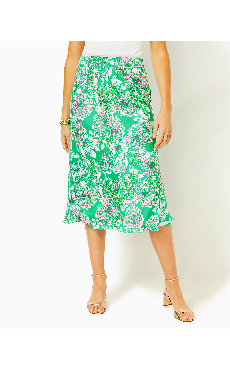 RENNOX MIDI SKIRT, SPEARMINT BLOSSOM VIEWS