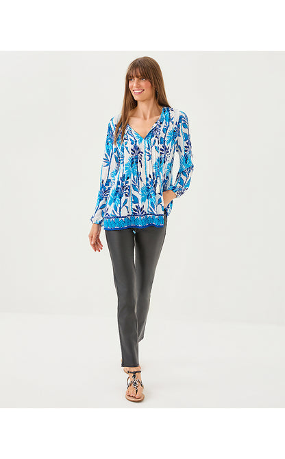 MARILINA LONG SLEEVE TUNIC, COCONUT SWAYIN IN THE BREEZE ENGINEERED TUNIC