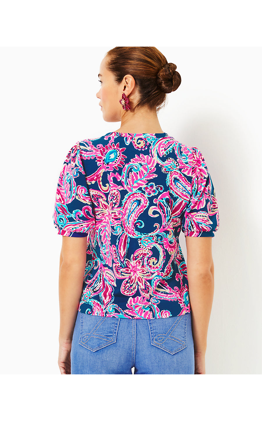 RHETT KNIT TOP, MULTI FLITTING ABOUT