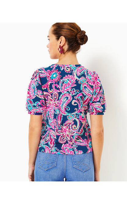 RHETT KNIT TOP, MULTI FLITTING ABOUT