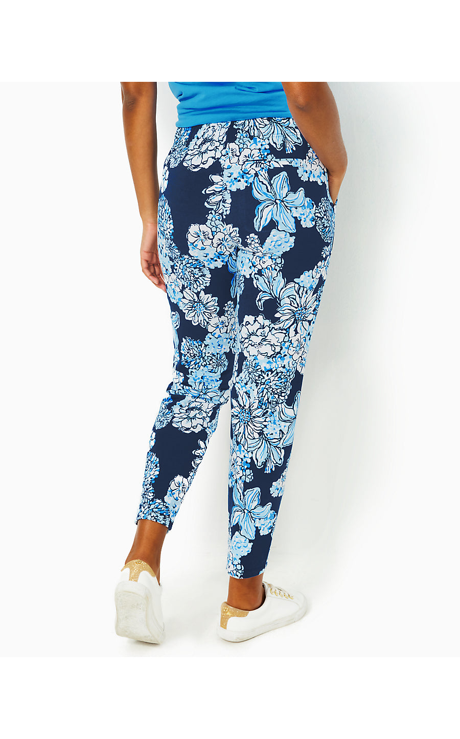 EMORA KNIT PANT, LOW TIDE NAVY BOUQUET ALL DAY
