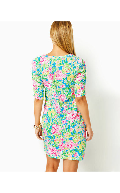 BELDEN ELBOW SLEEVE DRESS, MULTI GROVE GARDEN