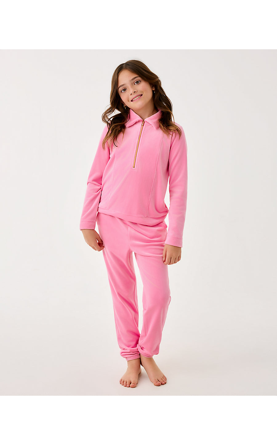 MINI MALLIE VELOUR PANT, CONFETTI PINK