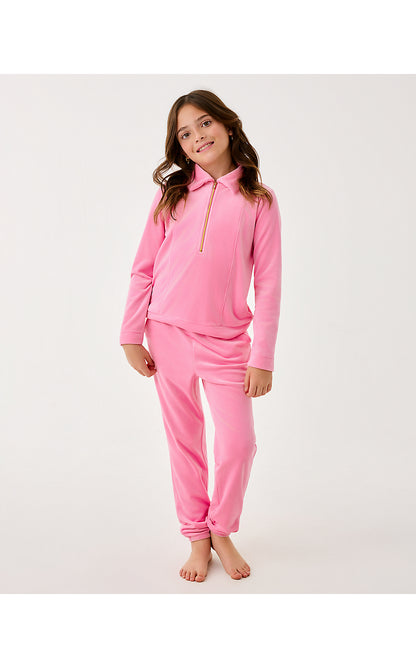 MINI MALLIE VELOUR PANT, CONFETTI PINK