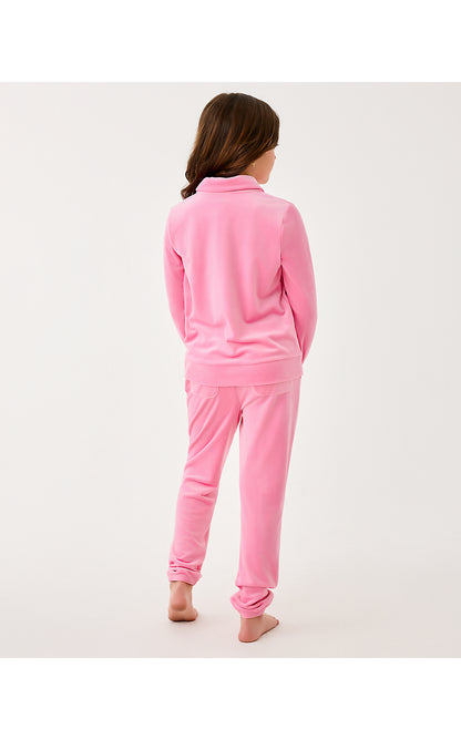 MINI MALLIE VELOUR PANT, CONFETTI PINK