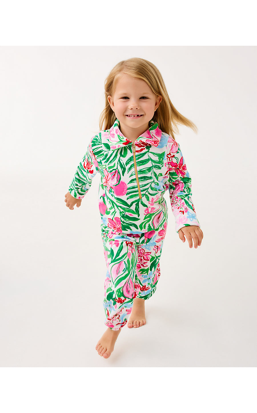 MINI MALLIE VELOUR PANT, MULTI GLOWING GARDENS