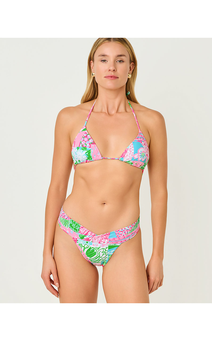 JAMYA BIKINI TOP, MULTI CRAZY QUILT