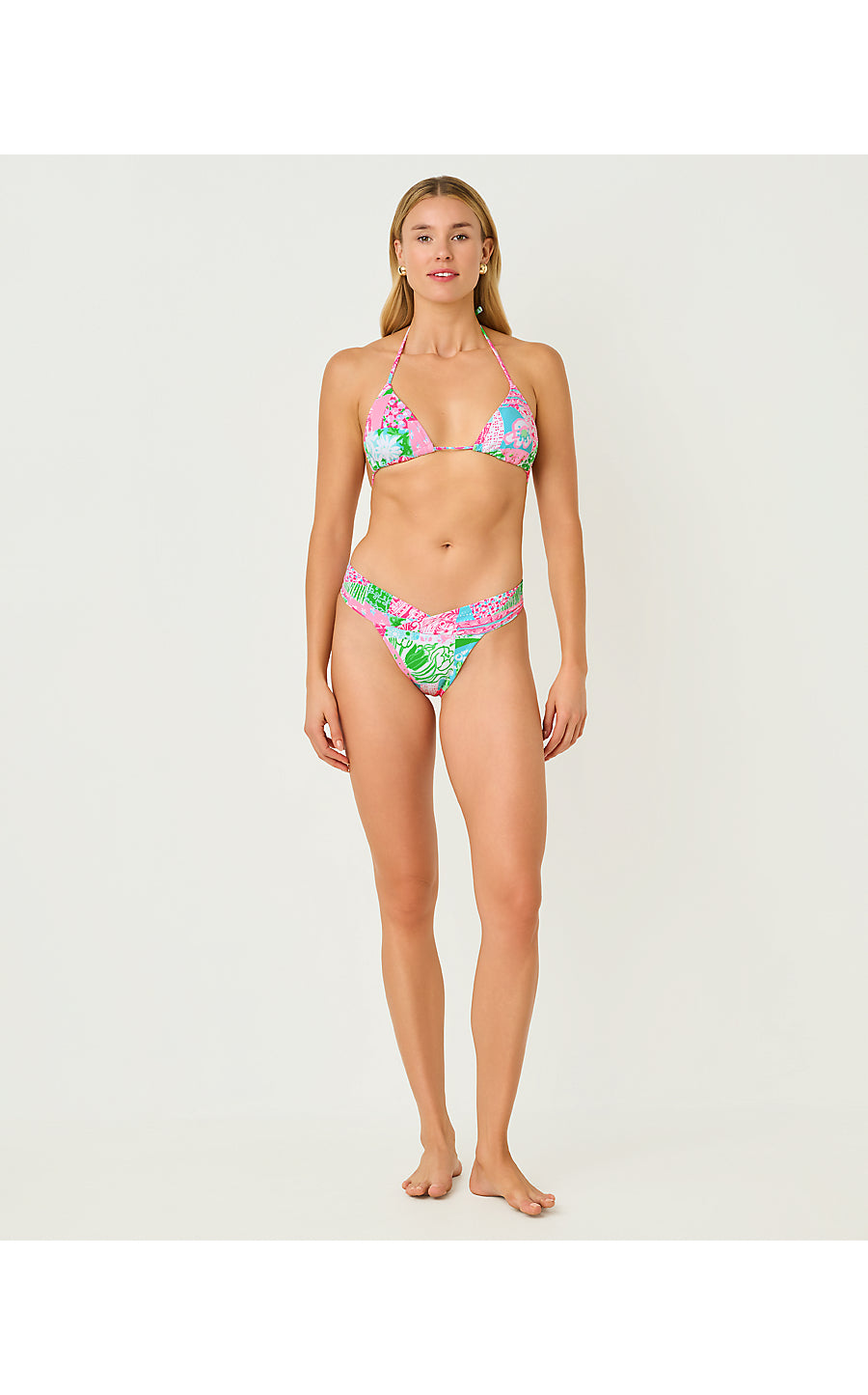 JAMYA BIKINI TOP, MULTI CRAZY QUILT