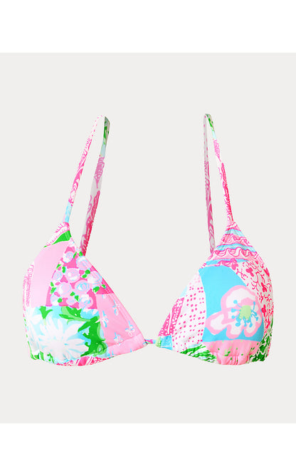 JAMYA BIKINI TOP, MULTI CRAZY QUILT