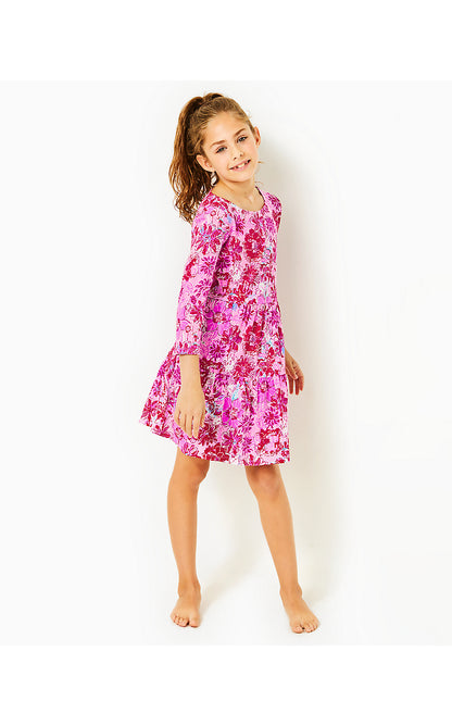 MINI GEANNA DRESS, LILAC THISTLE IN THE WILD FLOWERS