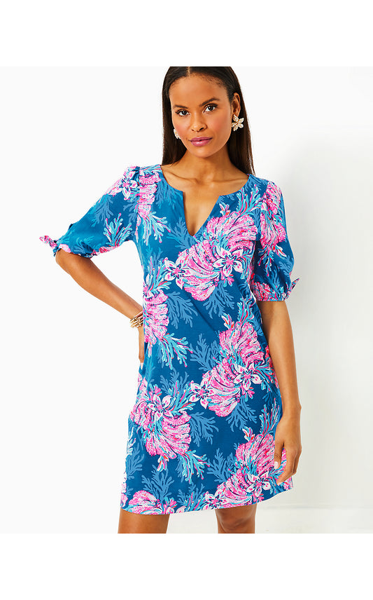 EASLEY SHORT SLEEVE DRESS, MULTI FOR THE FANS