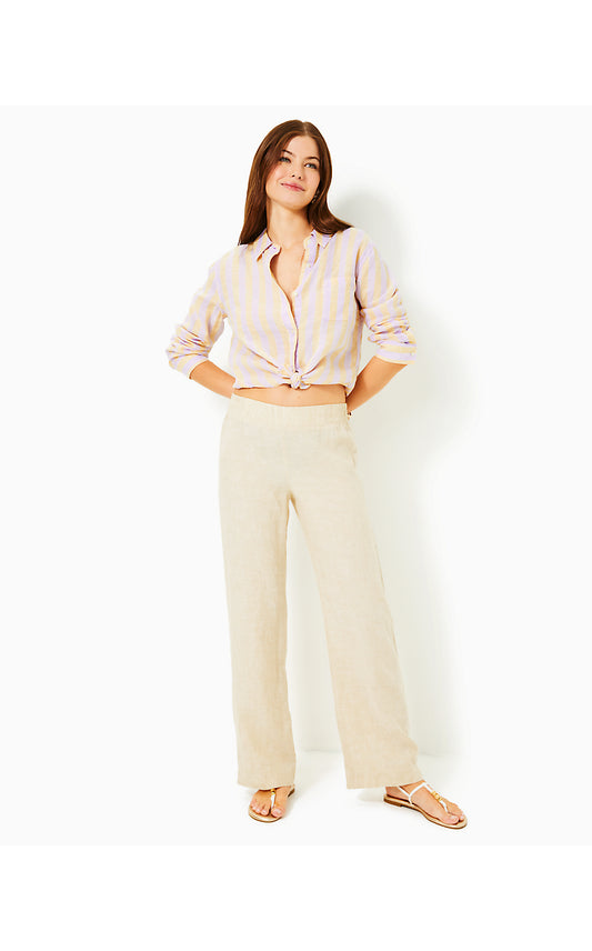 DERI LINEN PALAZZO PANT, SAND BAR X RESORT WHITE