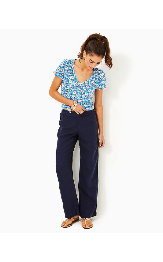 DERI LINEN PALAZZO, TRUE NAVY X TRUE NAVY