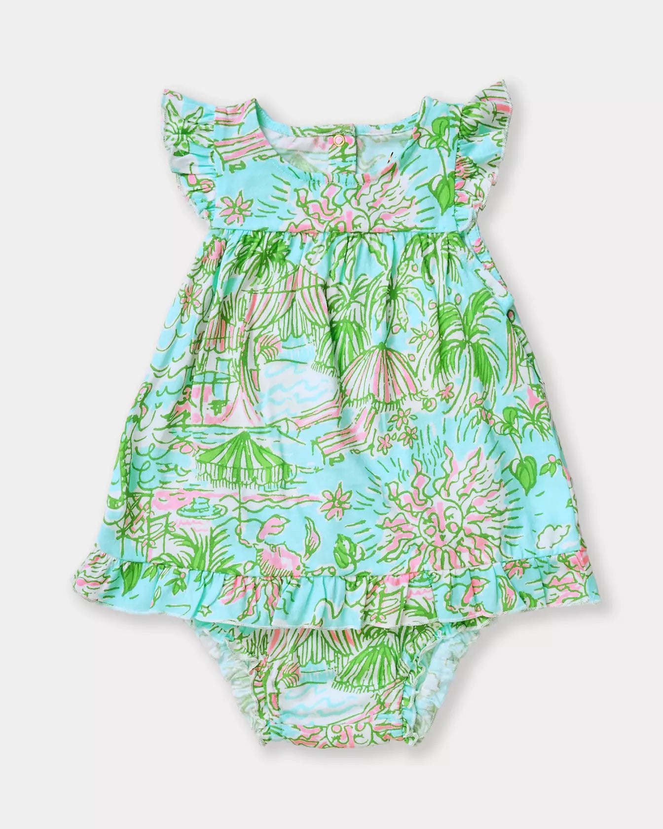 CECILY INFANT DRESS, Fresh Water Blue Sunbathers Bliss