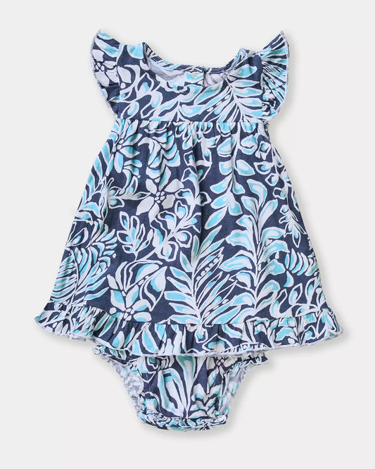 CECILY INFANT DRESS, Sapphire Pool Summer Shorelines