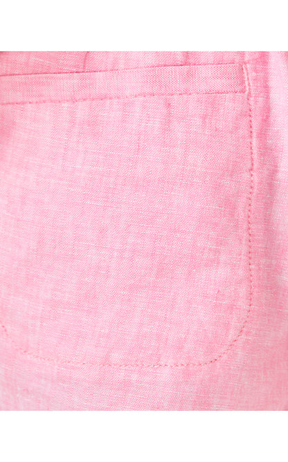 LILO LINEN SHORT, CONCH SHELL PINK X RESORT WHITE