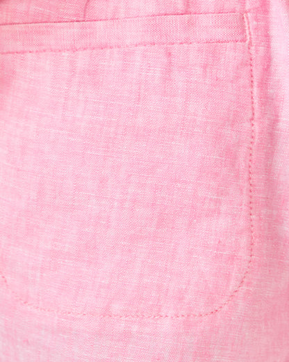 LILO LINEN SHORT, ROUSSEAU PINK X RESORT WHITE