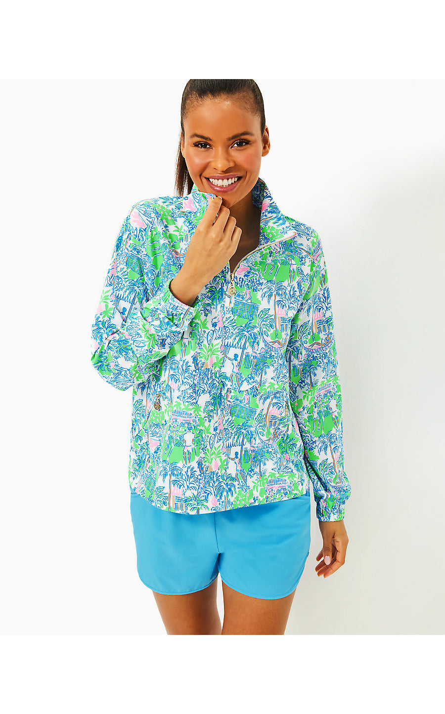 TULIA PERFORMANCE JACKET, ORB GREEN SERVING IT UP