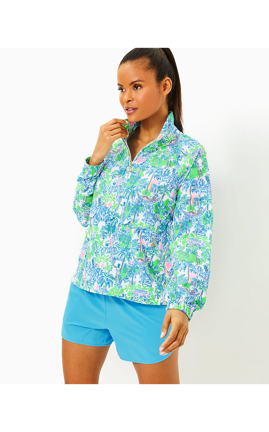 TULIA PERFORMANCE JACKET, ORB GREEN SERVING IT UP