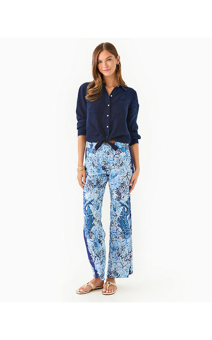 BAL HARBOUR PALAZZO PANT, BONAIRE BLUE JUST A LITTLE KOI ENGINEERED PANT