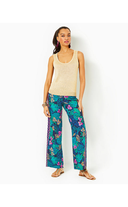 BAL HARBOUR PALAZZO, LOW TIDE NAVY LIFE OF THE PARTY ENGINEERED PANT