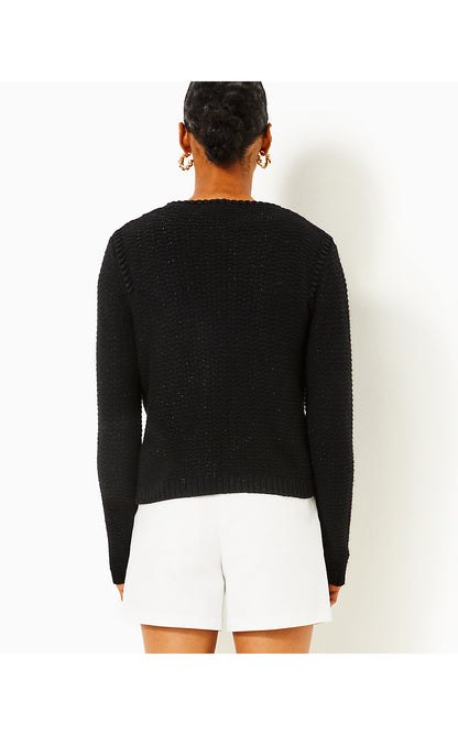 KENTON CARDIGAN, BLACK METALLIC