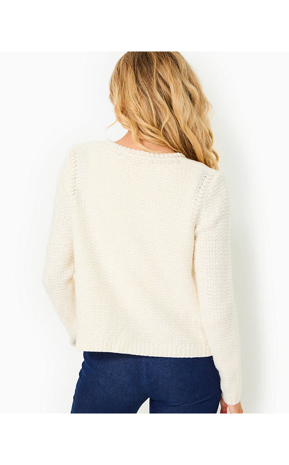 KENTON CARDIGAN, COCONUT METALLIC