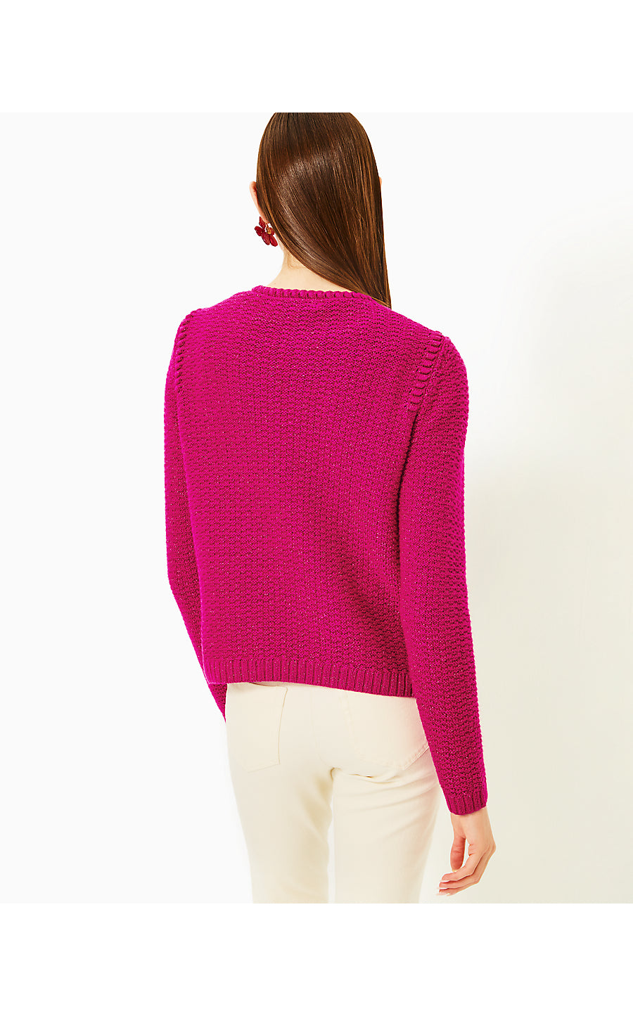 KENTON CARDIGAN, MYSTIQUE PINK METALLIC