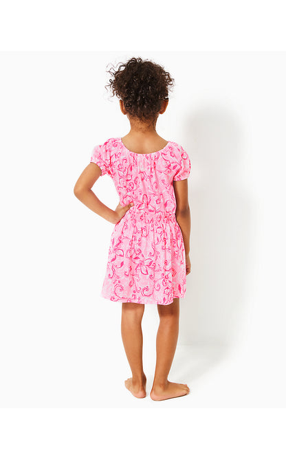 WYNDMOOR DRESS, CONCH SHELL PINK FLAMINGLE GARDEN