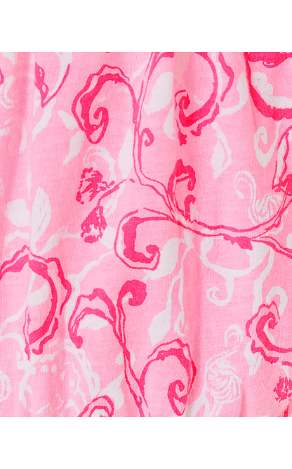 WYNDMOOR DRESS, CONCH SHELL PINK FLAMINGLE GARDEN