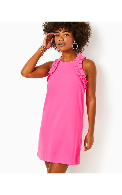 KAILEE RUFFLE SHIFT, ROXIE PINK