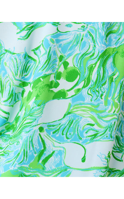 FLORIN STRAIGHT HEM TOP, CAPRI BLUE GALLOPING GALS