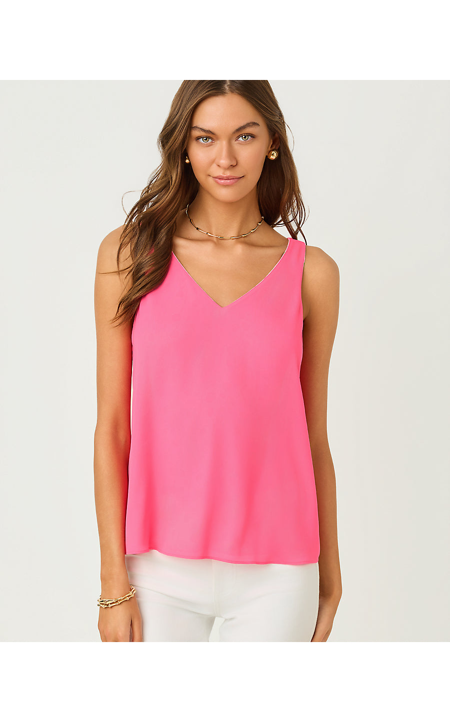 FLORIN STRAIGHT HEM TOP, CONCH SHELL PINK LIL SUNNY DAISIES