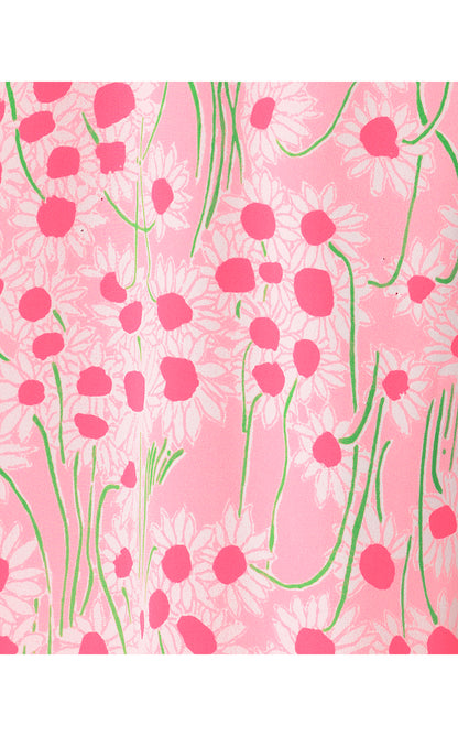 FLORIN STRAIGHT HEM TOP, CONCH SHELL PINK LIL SUNNY DAISIES