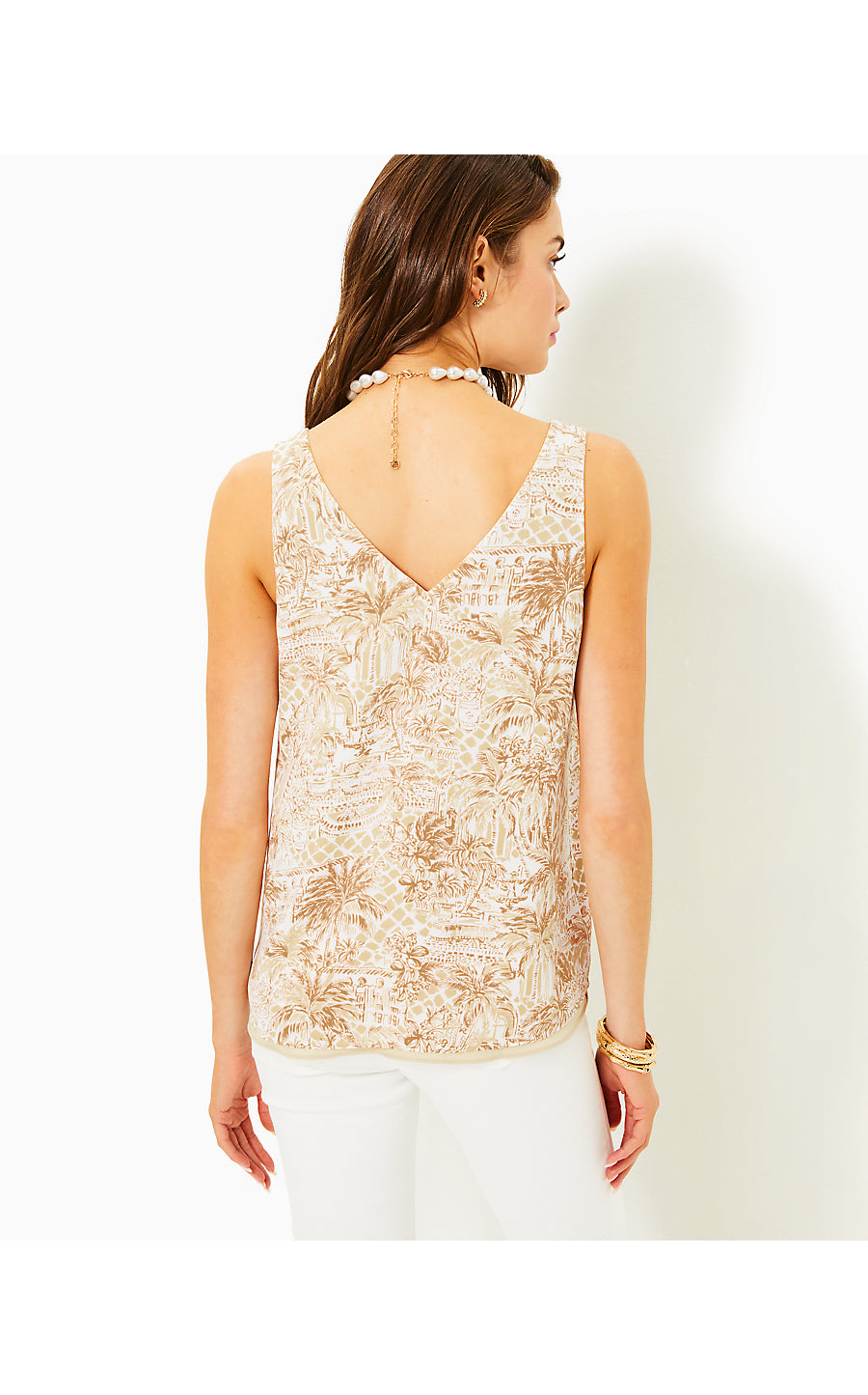 FLORIN STRAIGHT HEM TOP, SAND BAR PALM BEACH PARADISE
