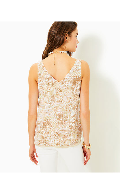 FLORIN STRAIGHT HEM TOP, SAND BAR PALM BEACH PARADISE