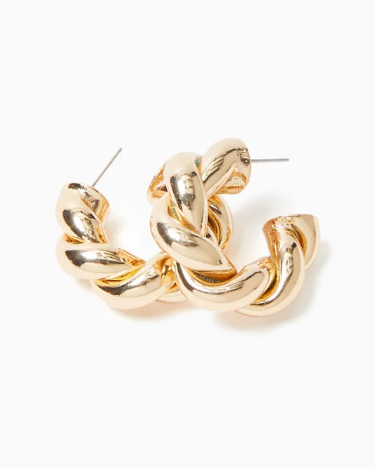 ISLAND ESCAPE EARRINGS, GOLD METALLIC